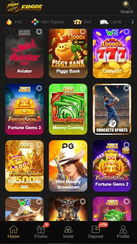 ER666 Game Categories