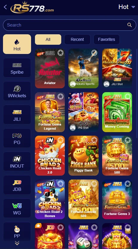RS 778 Game Types