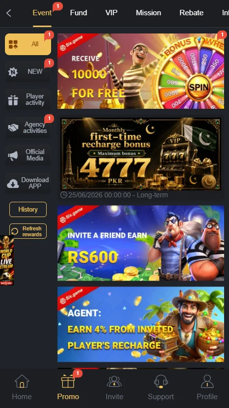 Six Game Promotions