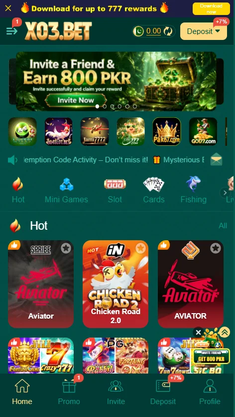X03 Game APK Interface